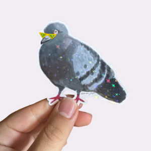 Sunglasses Pigeon - Holographic Vinyl Sticker