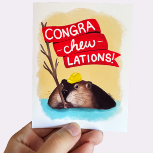 Congrachewlations - Beaver Greeting Card