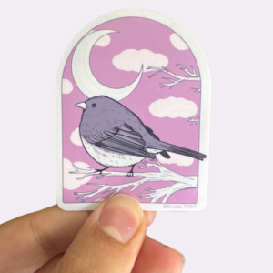 Pink Moon Junco Sticker